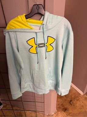 Under Armour Mint Hoodie with Yellow Logo and Lining